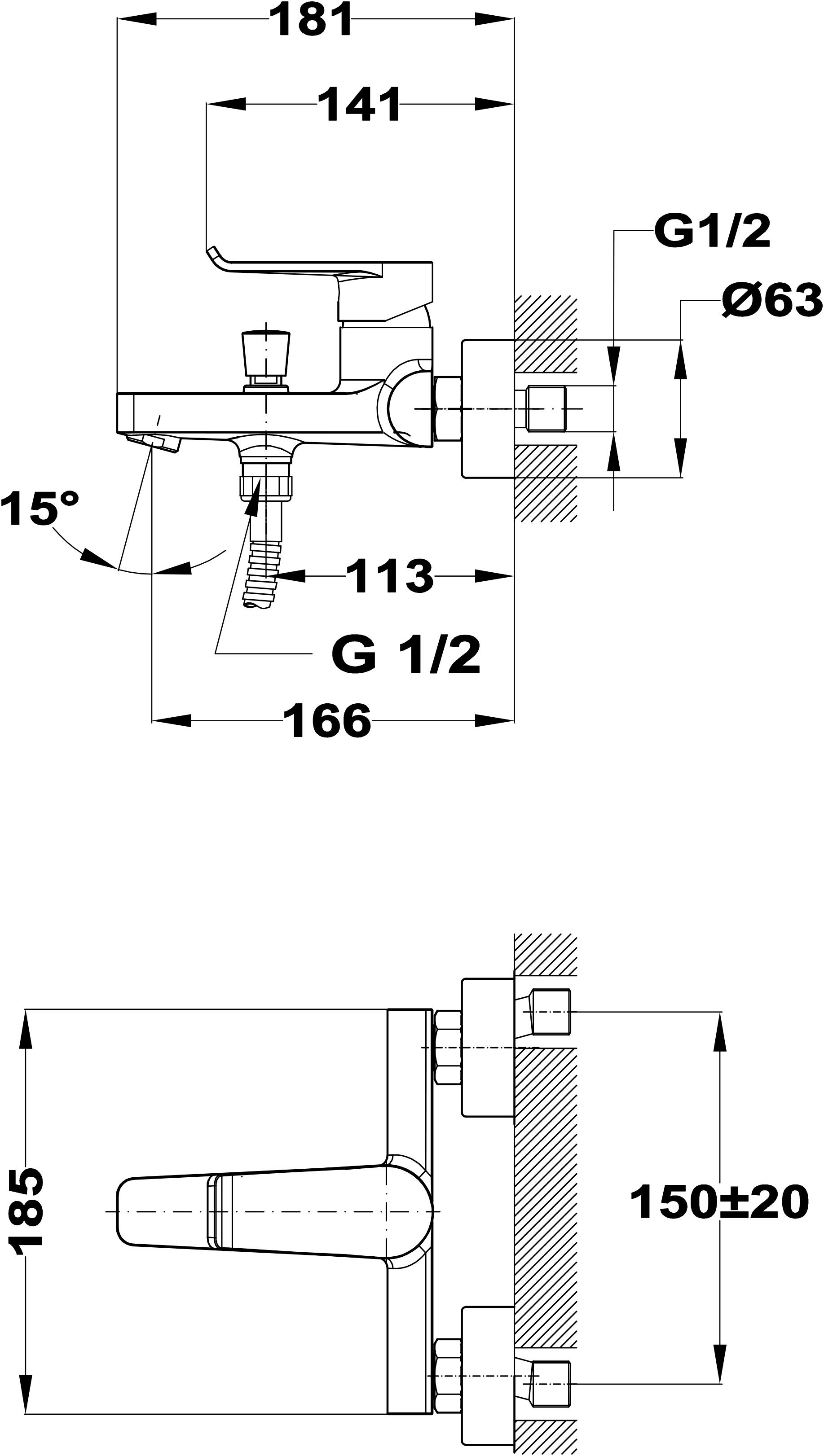 Grifo de bañera monomando STROHM TEKA Ethika cromo brillo Latón - 5