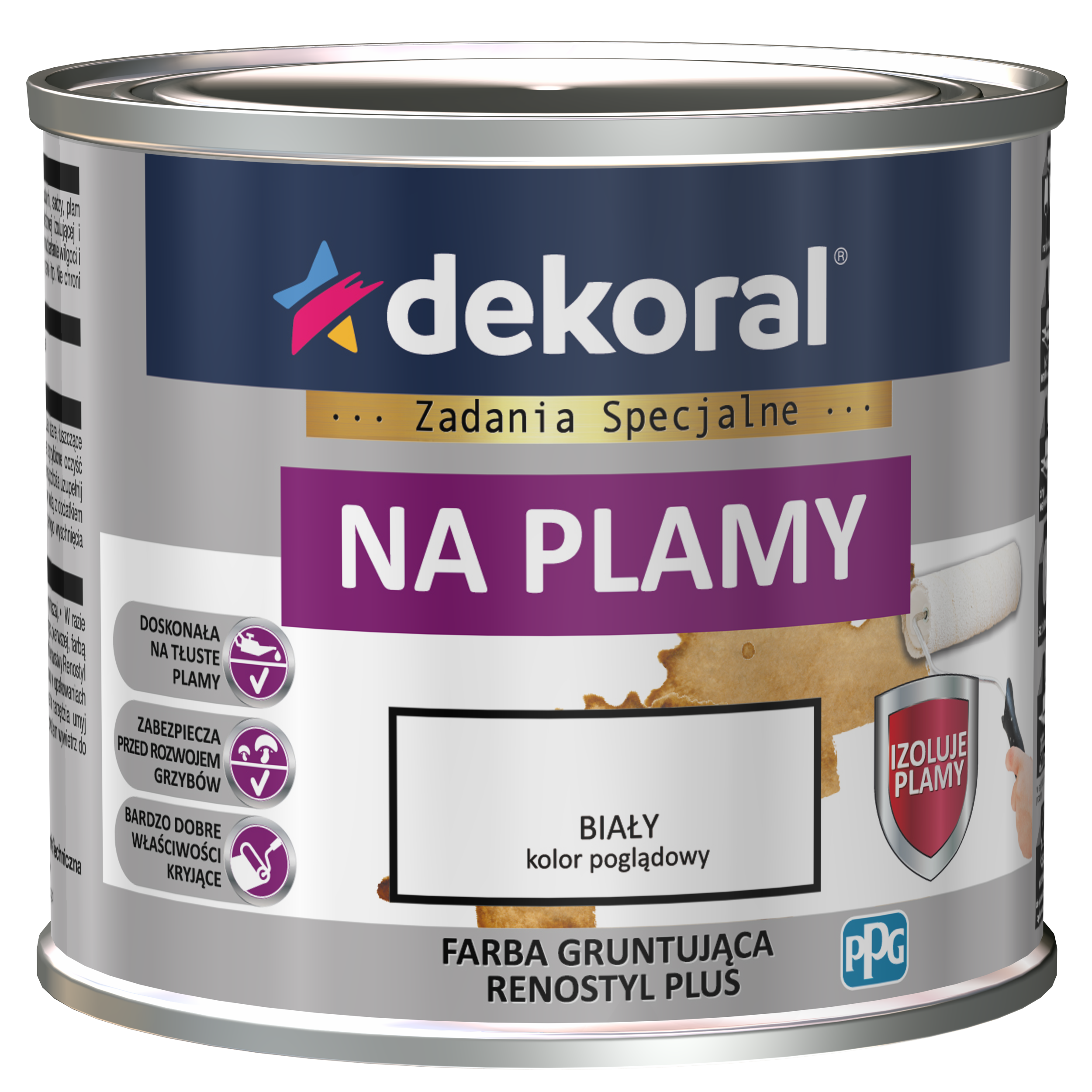 Farba gruntująca RENOSTYL PLUS na plamy 0.4 l Biała DEKORAL