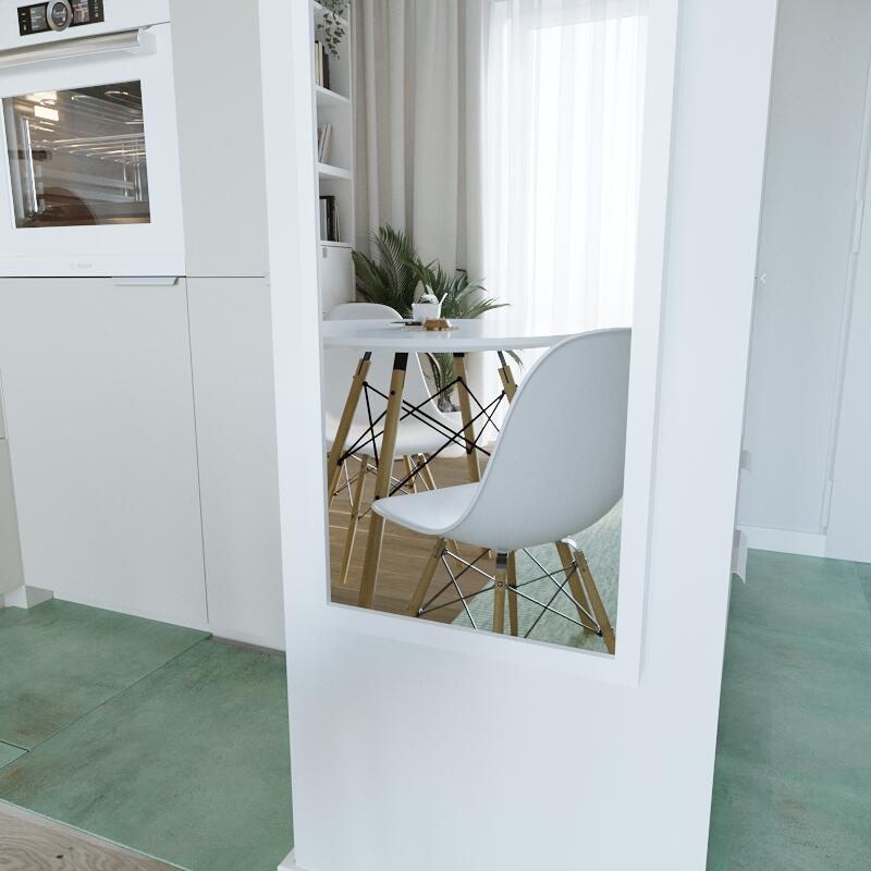 Espejo enmarcado de pared rectangular Pure MDF blanco mate INSPIRE de 40 x 160 cm - 10