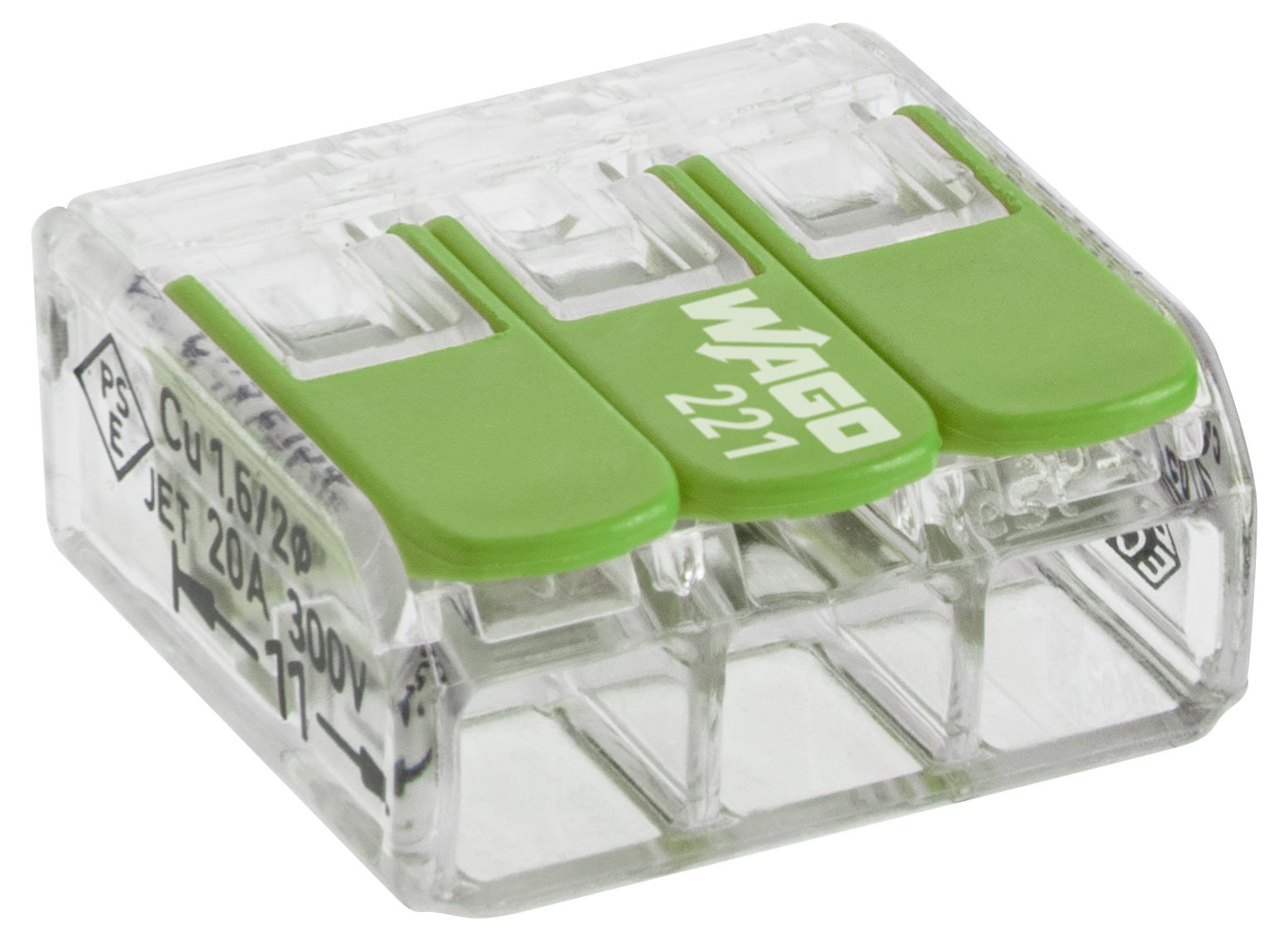 Lot de 30 bornes Wago green à levier 3 fils, 0,14 à 4mm² - 2