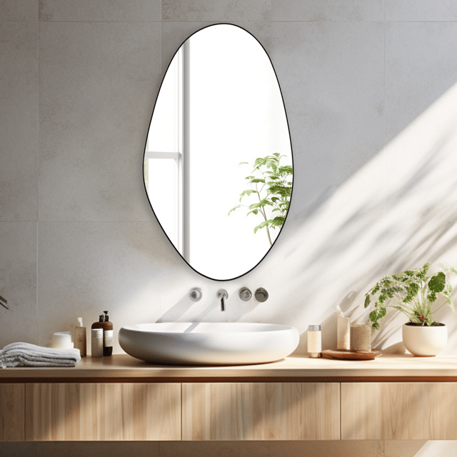 Miroir ovale métal noir Dali INSPIRE, l.50 x H.85 cm