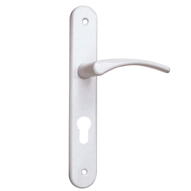 Poignée de porte sur plaque blanche entraxe 195 mm Clé en en I ELISE x2 