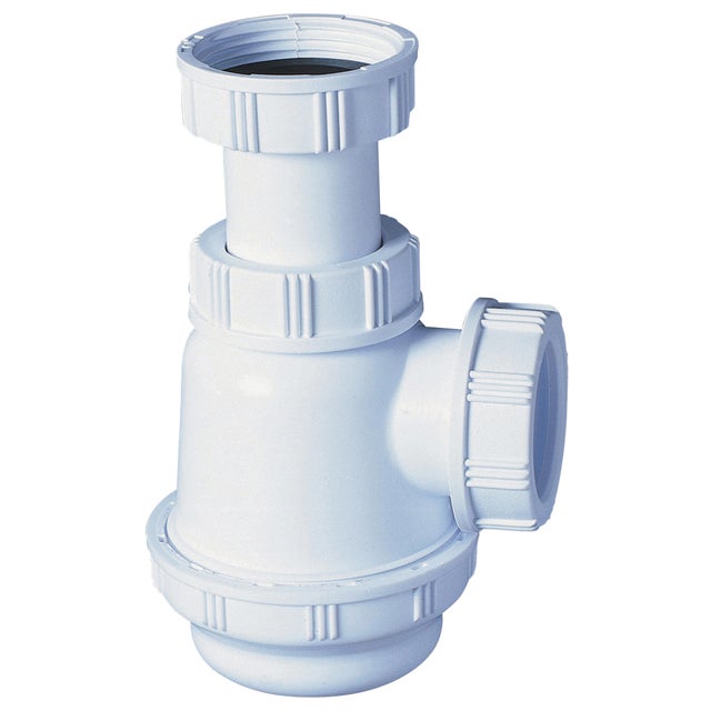Siphon pour lavabo Diam.32 mm gain de place réglable en hauteur blanc - WIRQUIN