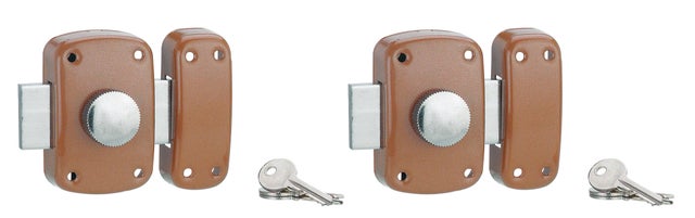 Lot de 2 verrous bouton cylindre 45 mm