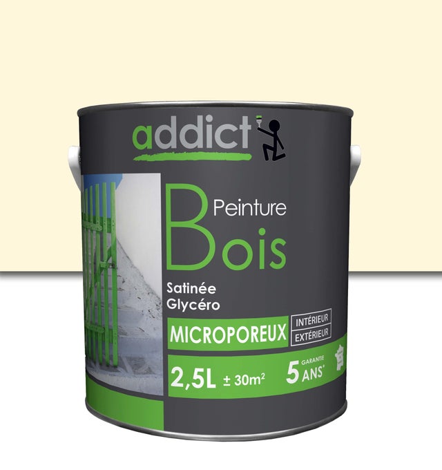 Peinture bois glycéro int/ext blanc cassé 2,5 L - ADDICT