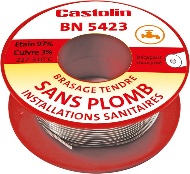Fil ame 97% étain 3% cuivre Diam.2 mm 100 g - BN5423 CASTOLIN