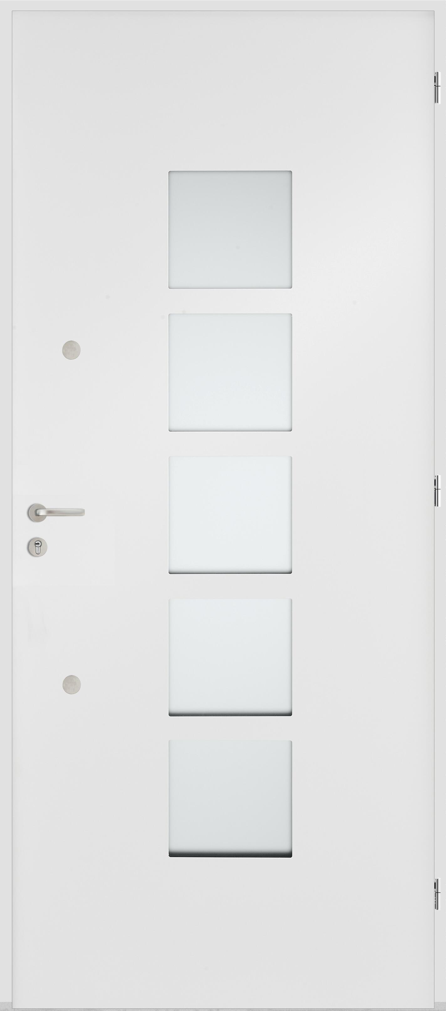 Porte d'entrée aluminium blanche poussant droit H.215 x l.90 cm Fuji - 2