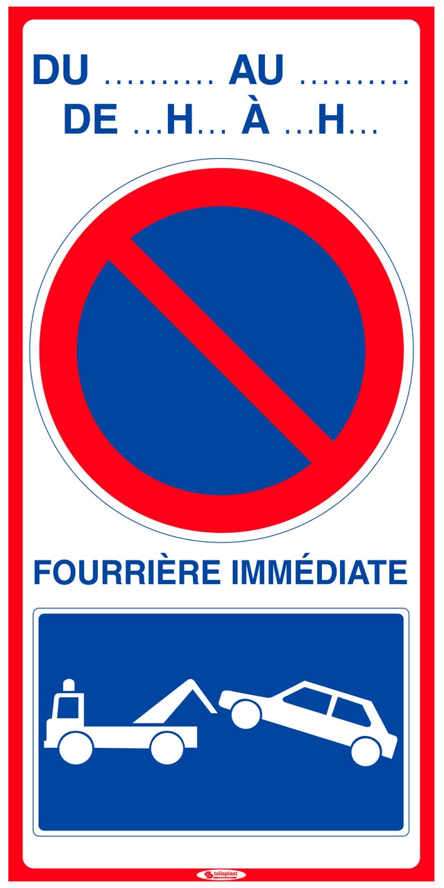 Panneau stationnement gênant 2en1 L.800xl.400  mm