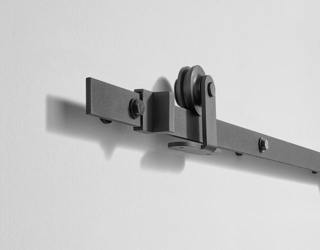 Rail pour porte coulissante Larg.93 cm maximum en applique acier noir