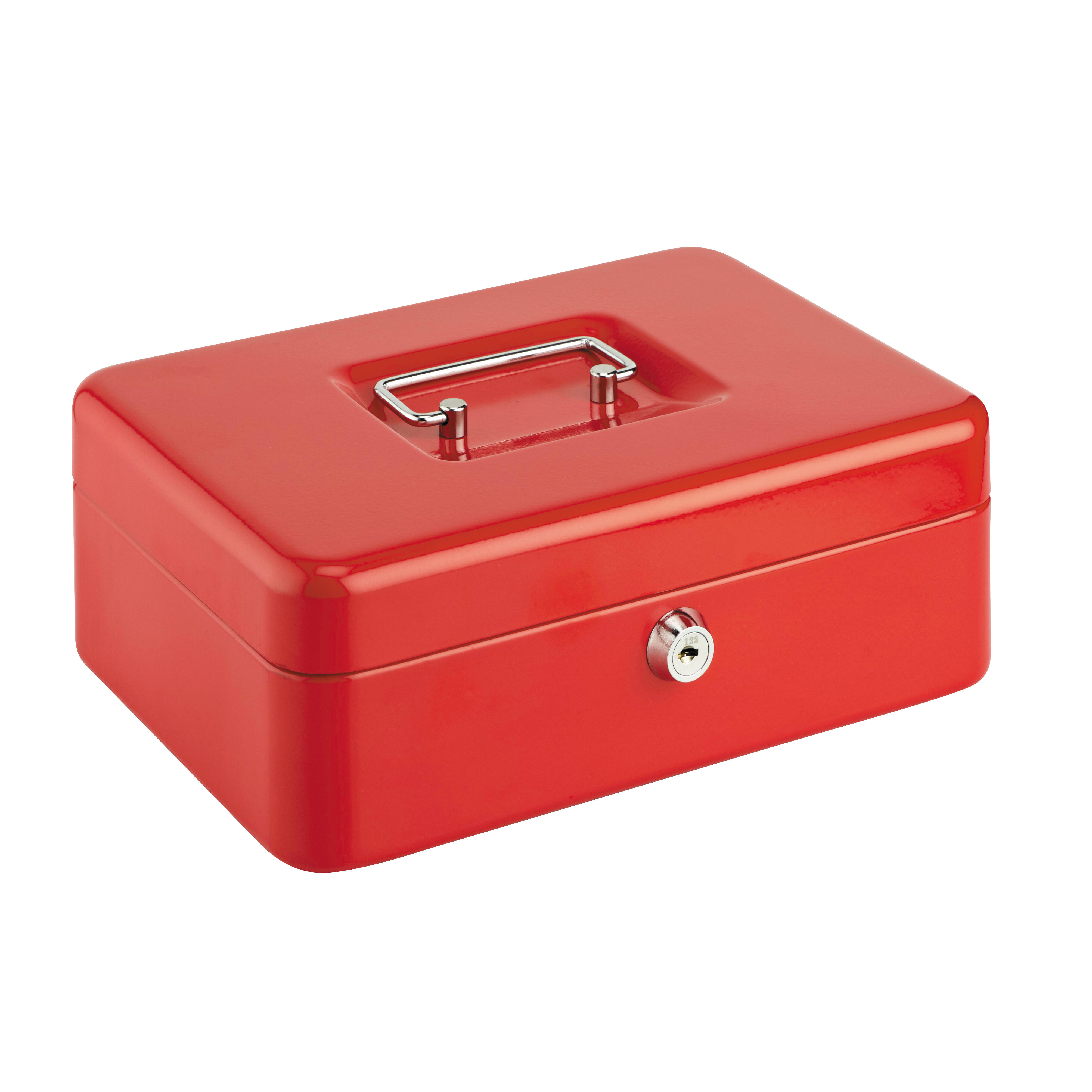 Caisse à Monnaie Rouge Kippen 10033r2 - 200 X 160 X 90 Mm Avec Serrure Et Insert Pièces