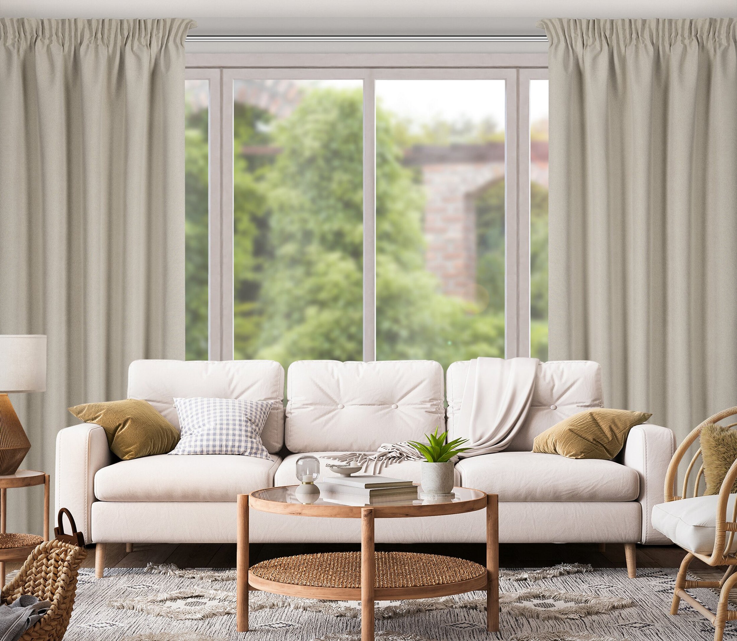 Zasłona zaciemniająca Suzan ciemnobeżowa 135 x 270 cm na taśmie - 2