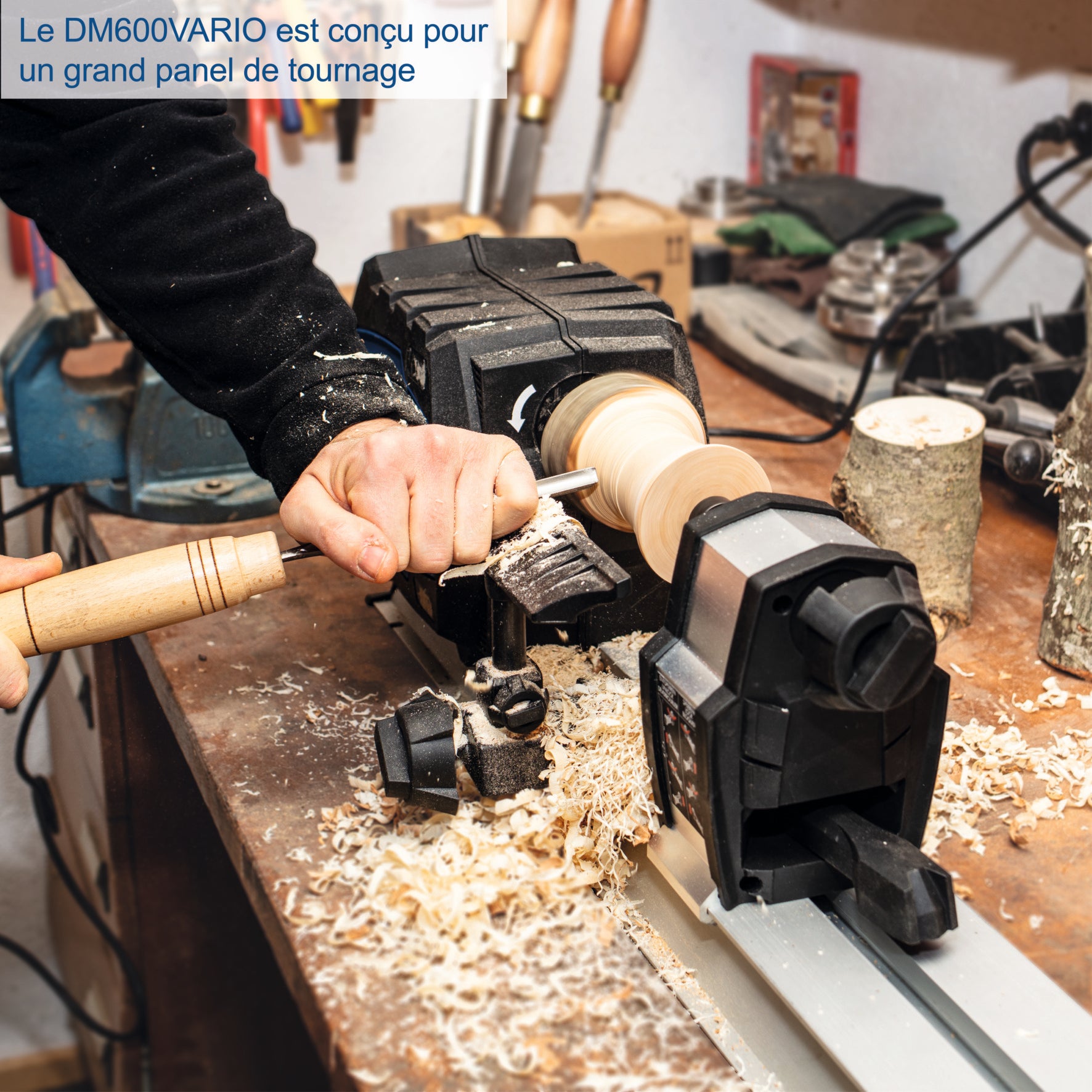 Tour à bois SCHEPPACH Dm600vario, 550 W - 4