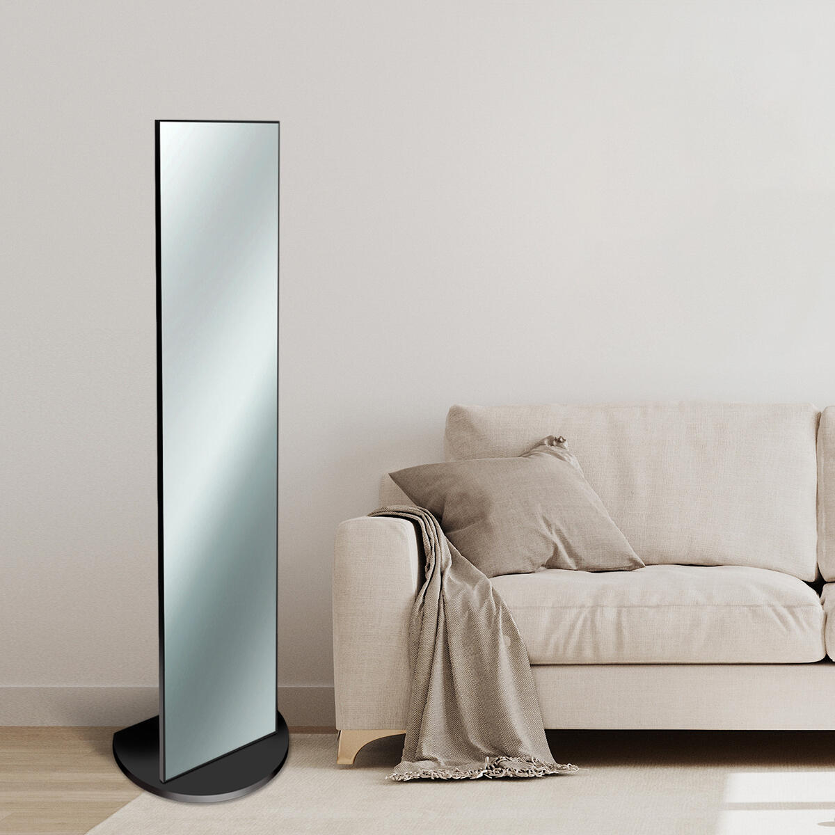 Specchio rettangolare nero 40 x 160 cm - 2