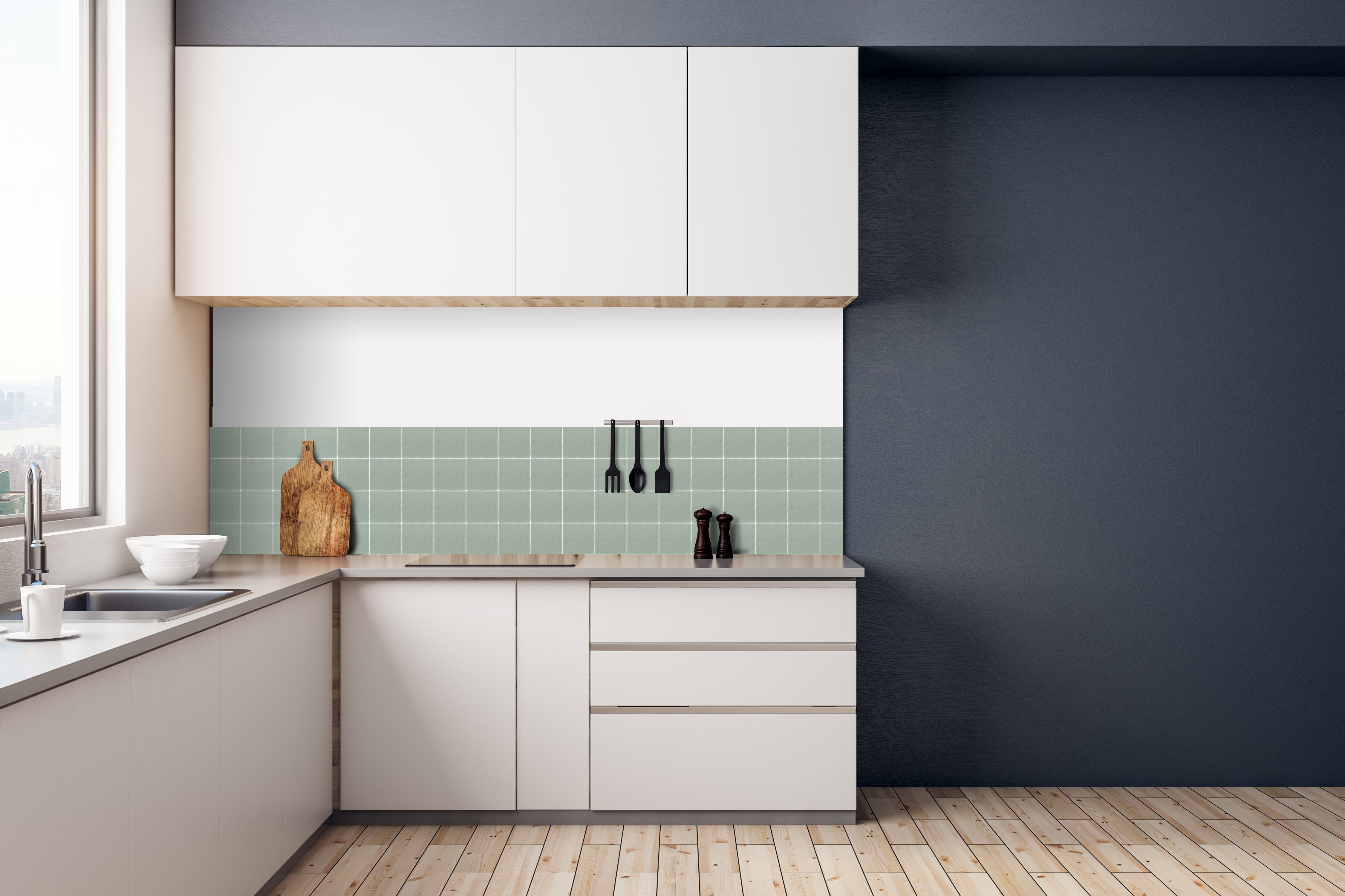 Crédence adhésive Vinyl way, zellige vert, 40x198cm - 2