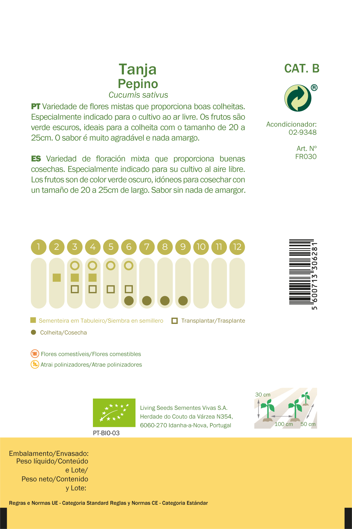 Semilla de pepino tanja bio