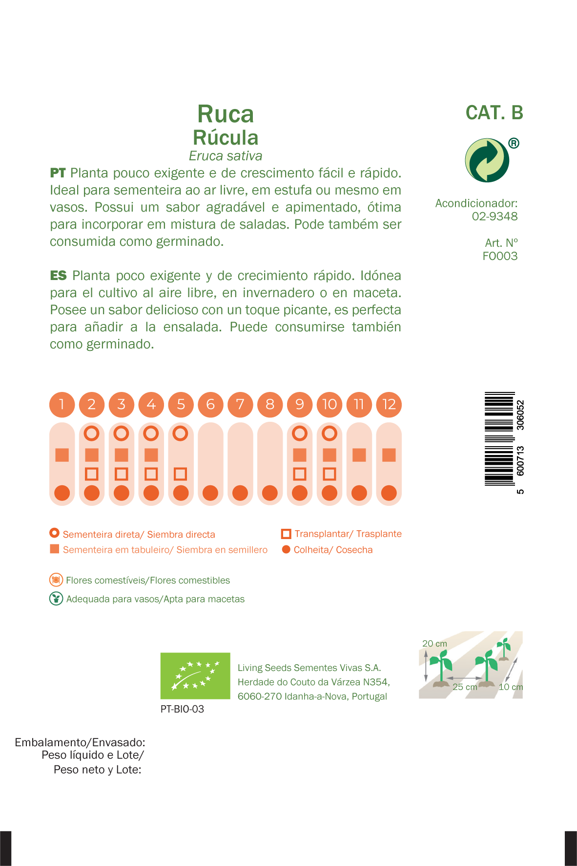 Semente de rúcula RUCA BIO 3G - 2