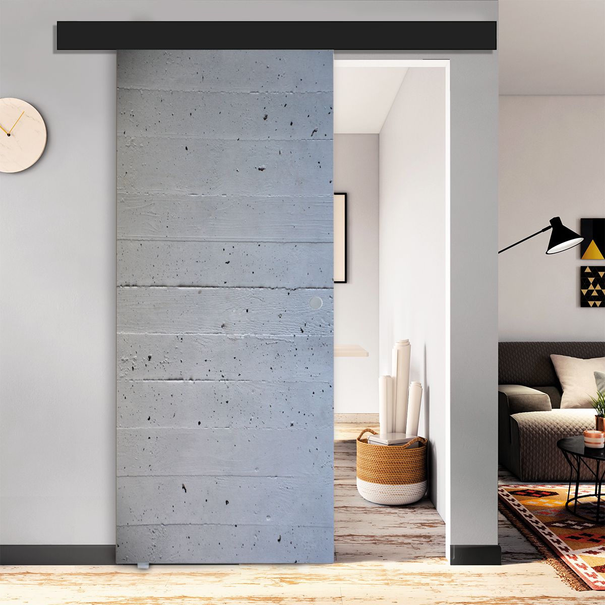 Demeyere 190004 Porta Scorrevole Con Armadio Moderno, Colore Rovere Kronberg E Finiture In Metallo, 116.5 X 59.8 X 203 Cm, Legno Ingegnerizzato, Grigio : Amazon.it: Casa E Cucina