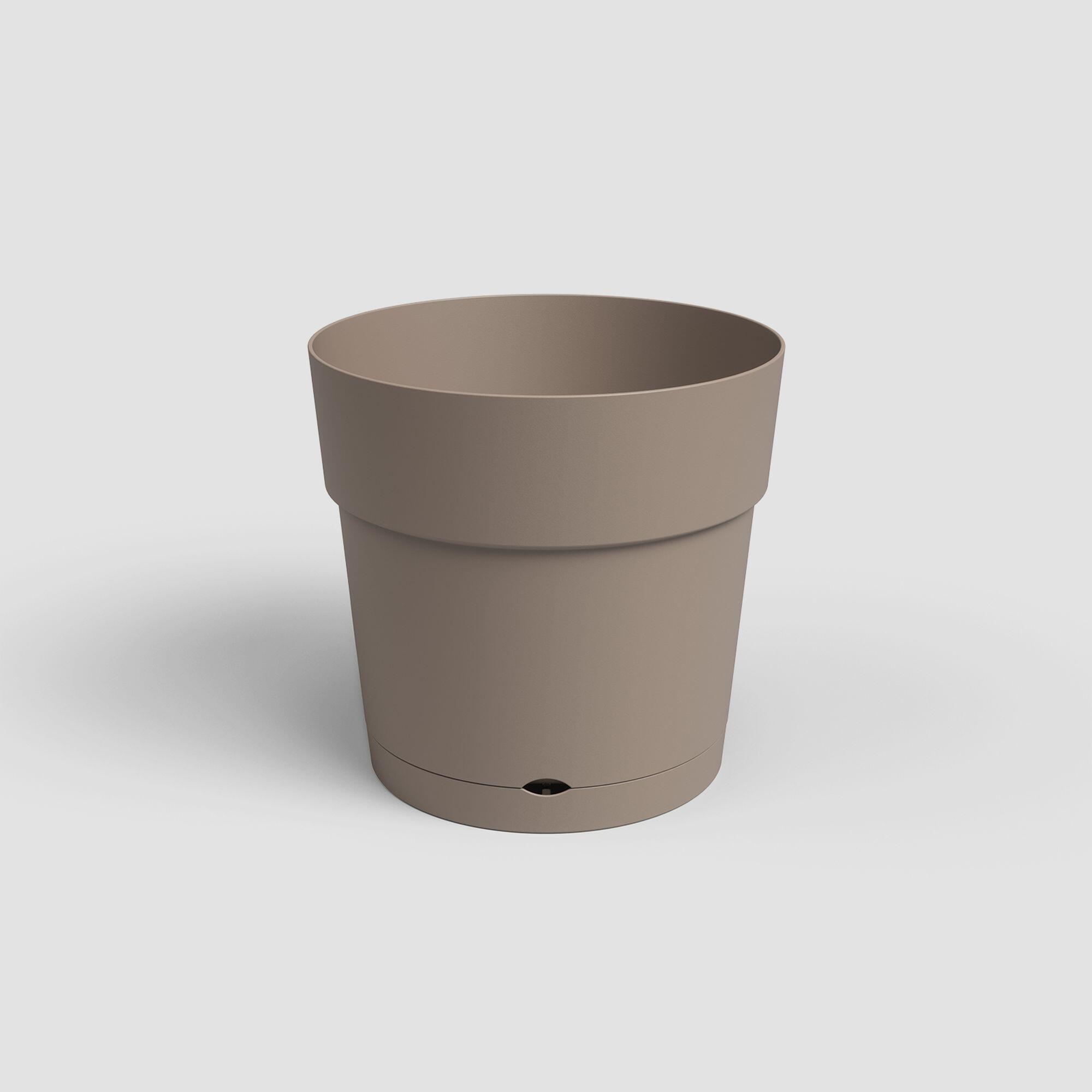 Maceta cilindro de polipropileno capri marrón topo 39.1cm