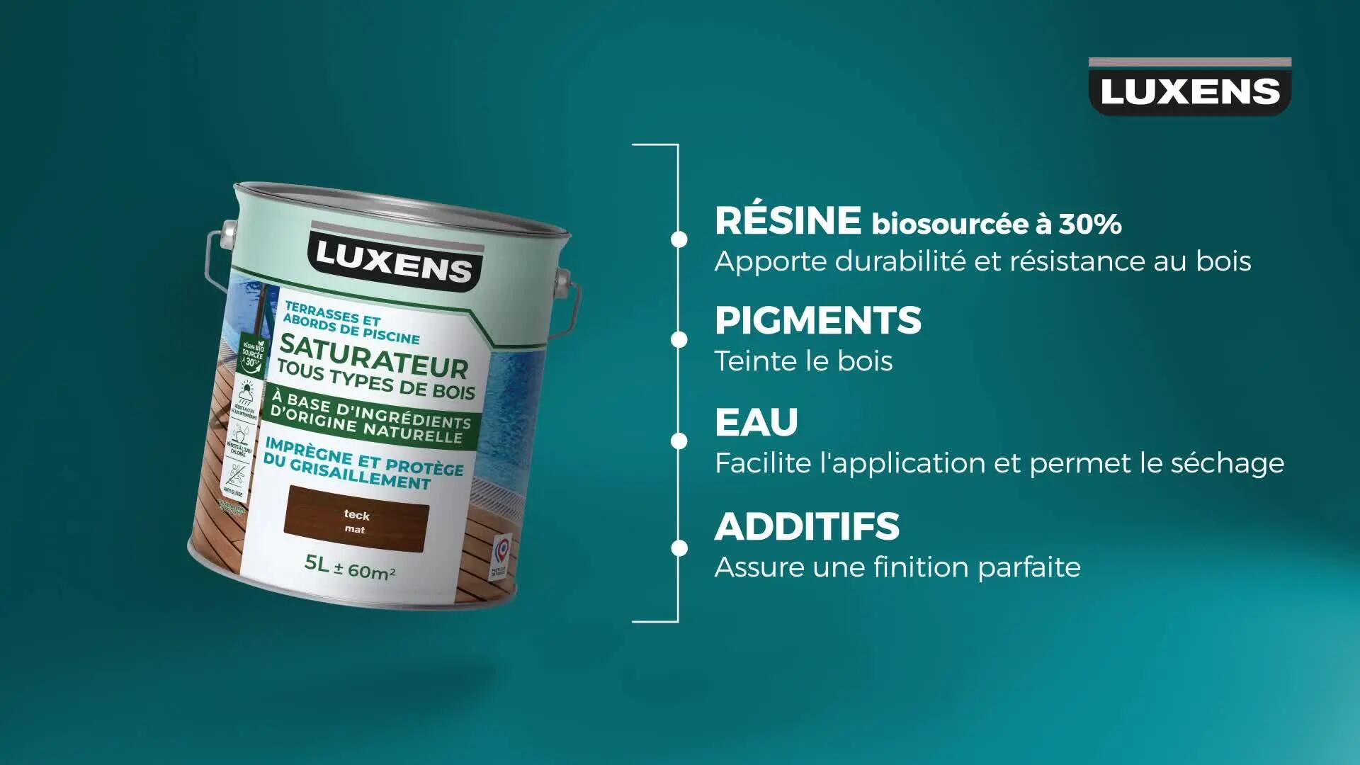 Saturateur pour bois extérieur LUXENS Biosourcée chêne naturel mat 1 l - 8