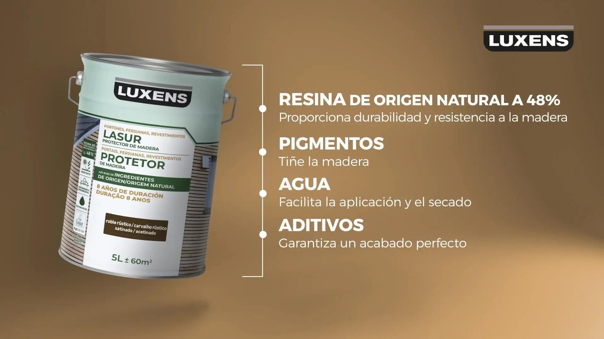 Protector madera exterior color nogal para caseta de jardín LUXENS satinado 750 ml base agua - 4