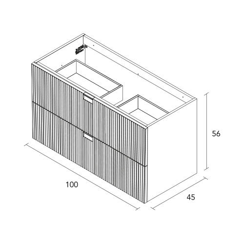 Mueble de baño Lignes beige 100x45.4 cm (lavabo no incluido) - 5