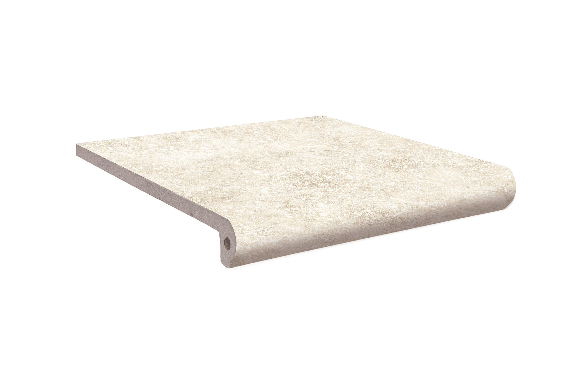 Peldaño extrusionado ardenas efecto piedra marfil 33x33cm espesor 13mm