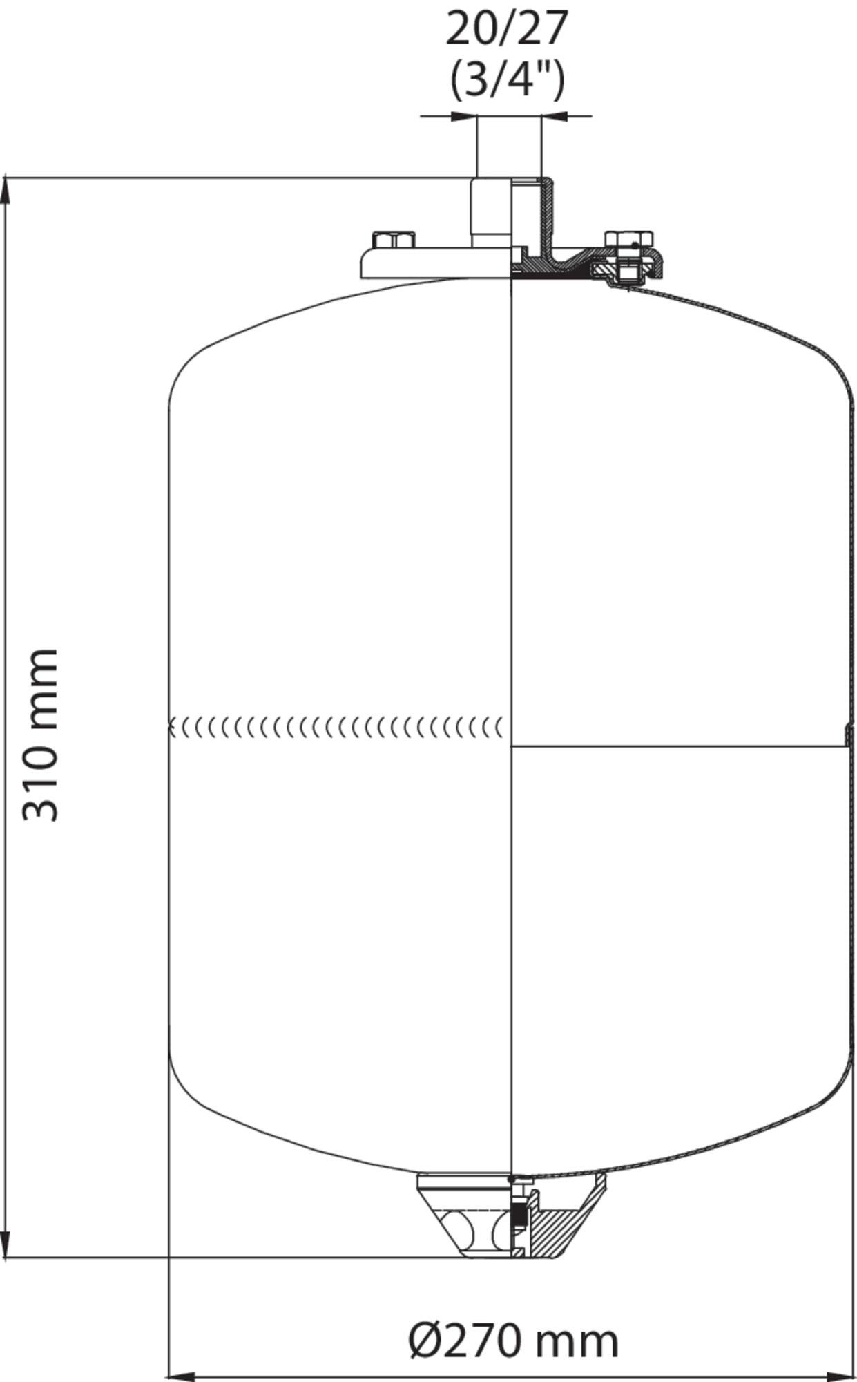 Vase d'expansion sanitaire 11 L (pour chauffe-eau de 150 à 200 L) - 3