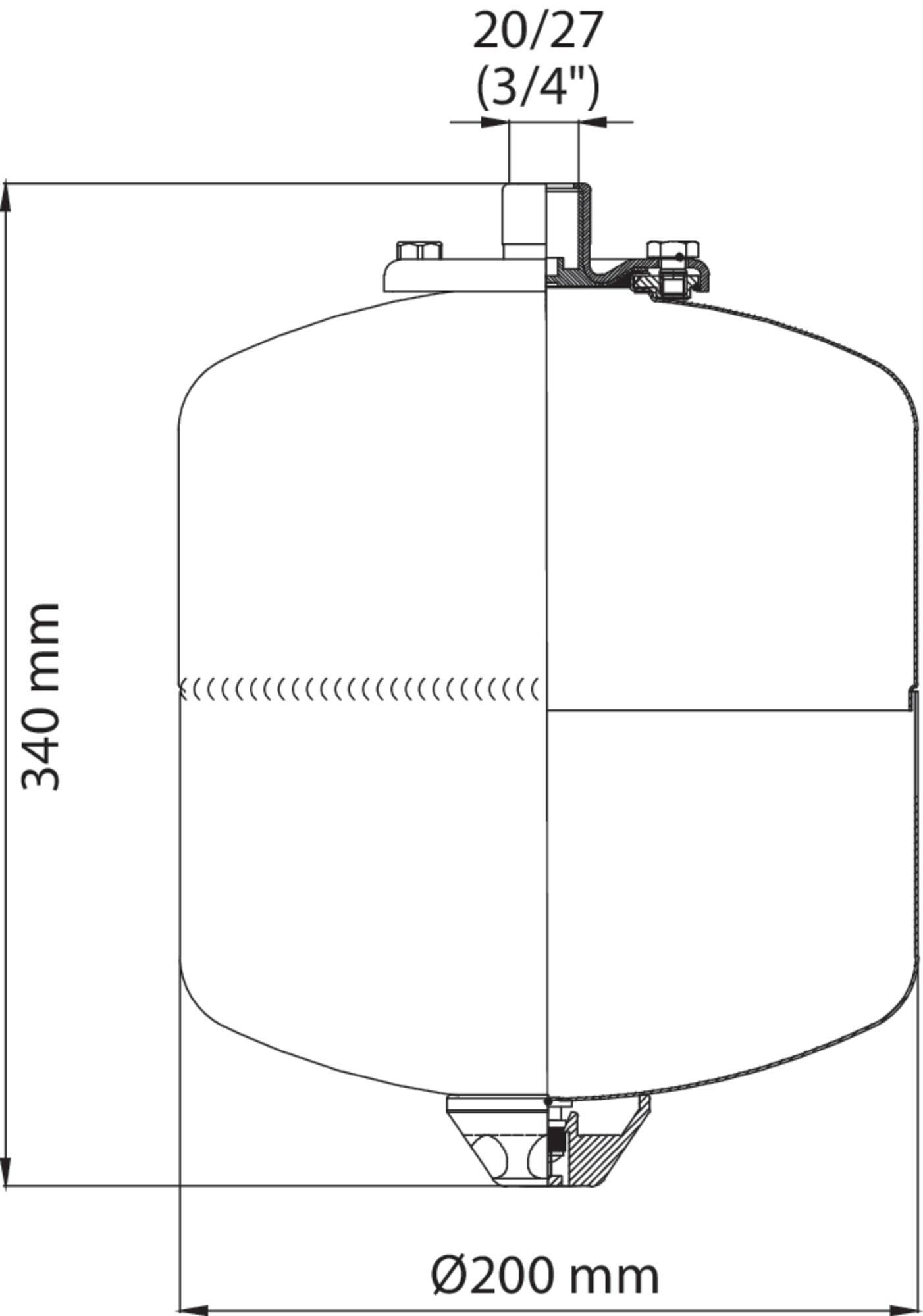 Vase d'expansion sanitaire 8 L (pour chauffe-eau de 100 à 150 L) - 3
