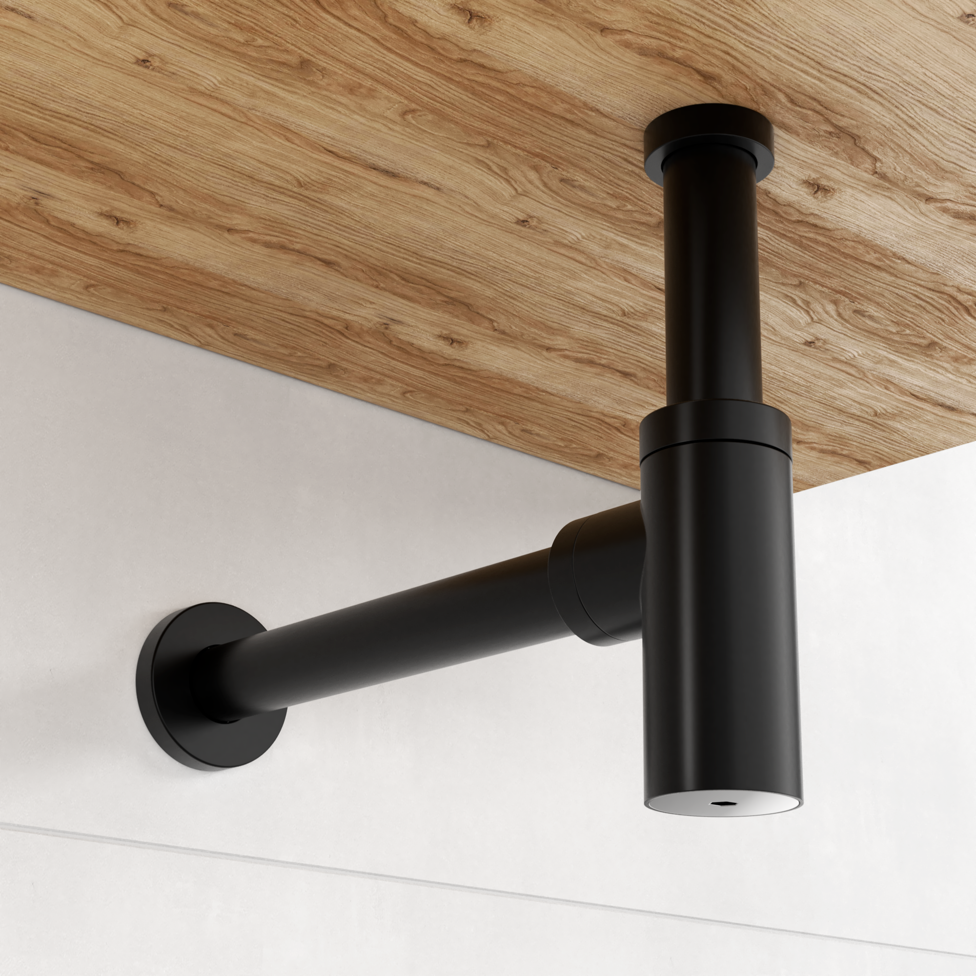 Syfon umywalki bez spustu prosty czarny EQUATION - 5