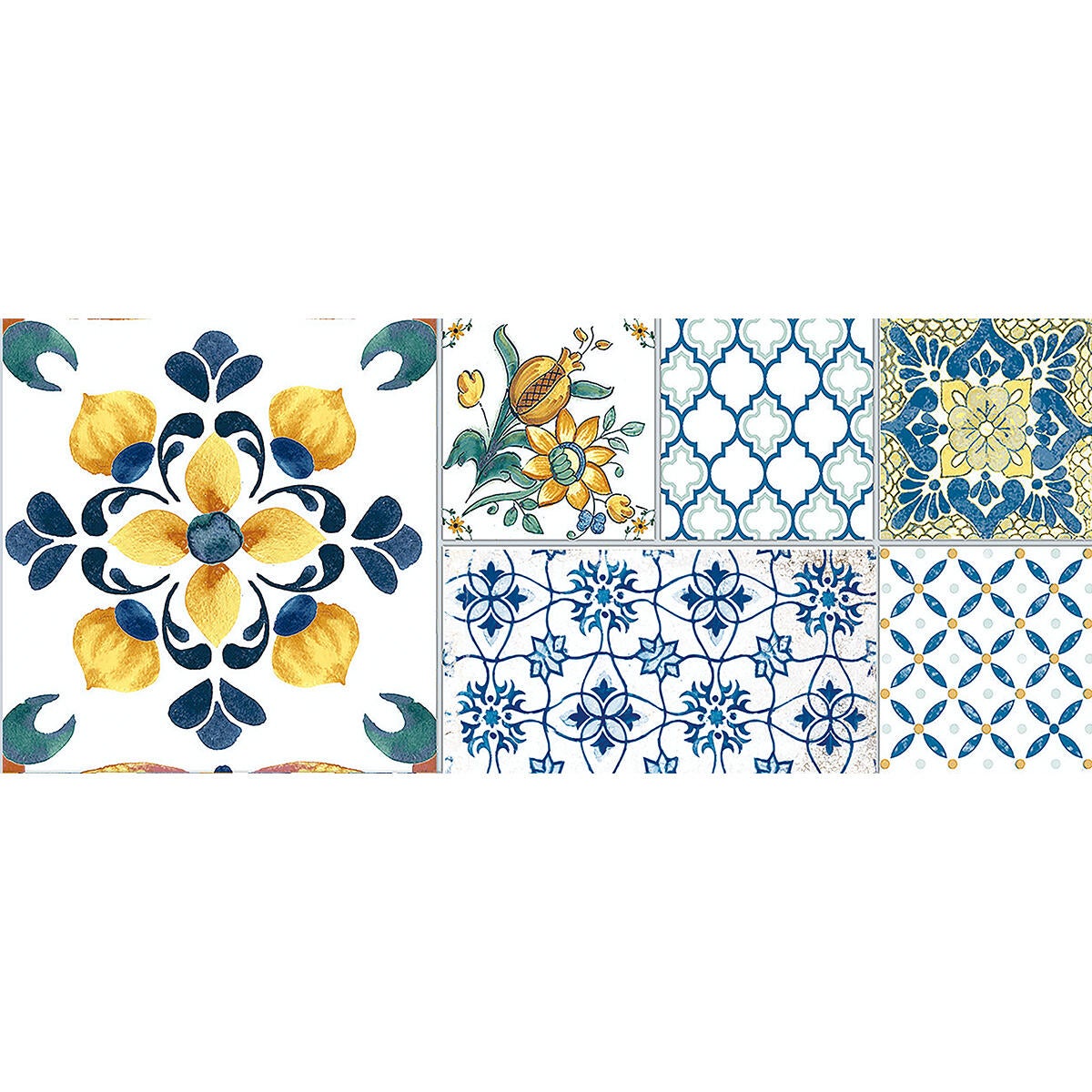 Piastrella da rivestimento interno 25 x 60 cm Sp. 8 mm Weiss Decoro in ceramica smaltato multicolore lucido 1.5 mq - 4