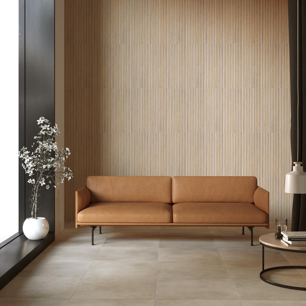 Piastrella da rivestimento interno 25 x 60 cm Sp. 8 mm Canne' Boiserie in ceramica smaltato beige satinato 1.5 mq - 3