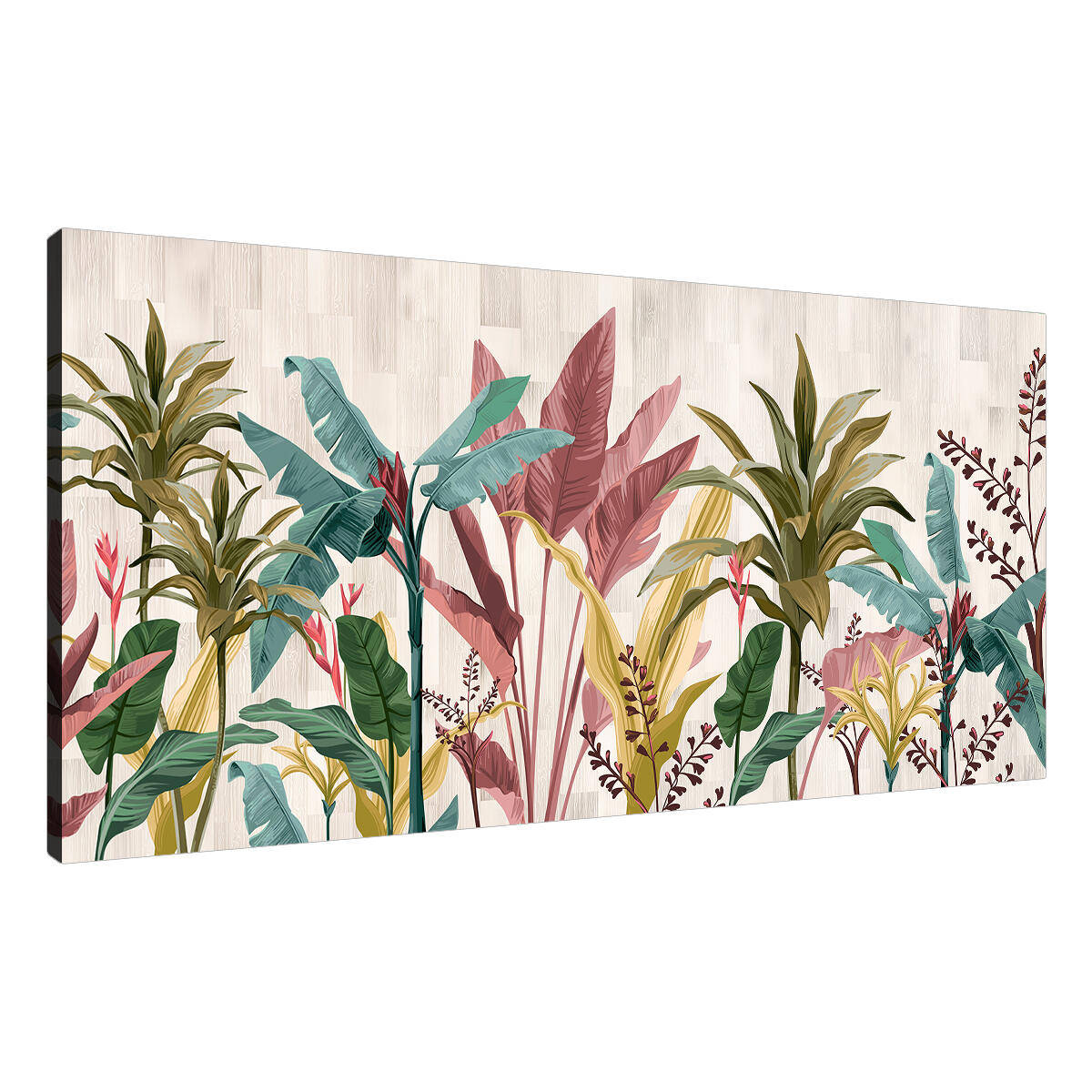 Quadro su tela Banana leaves beige, multicolore 143 x 65 cm - 3