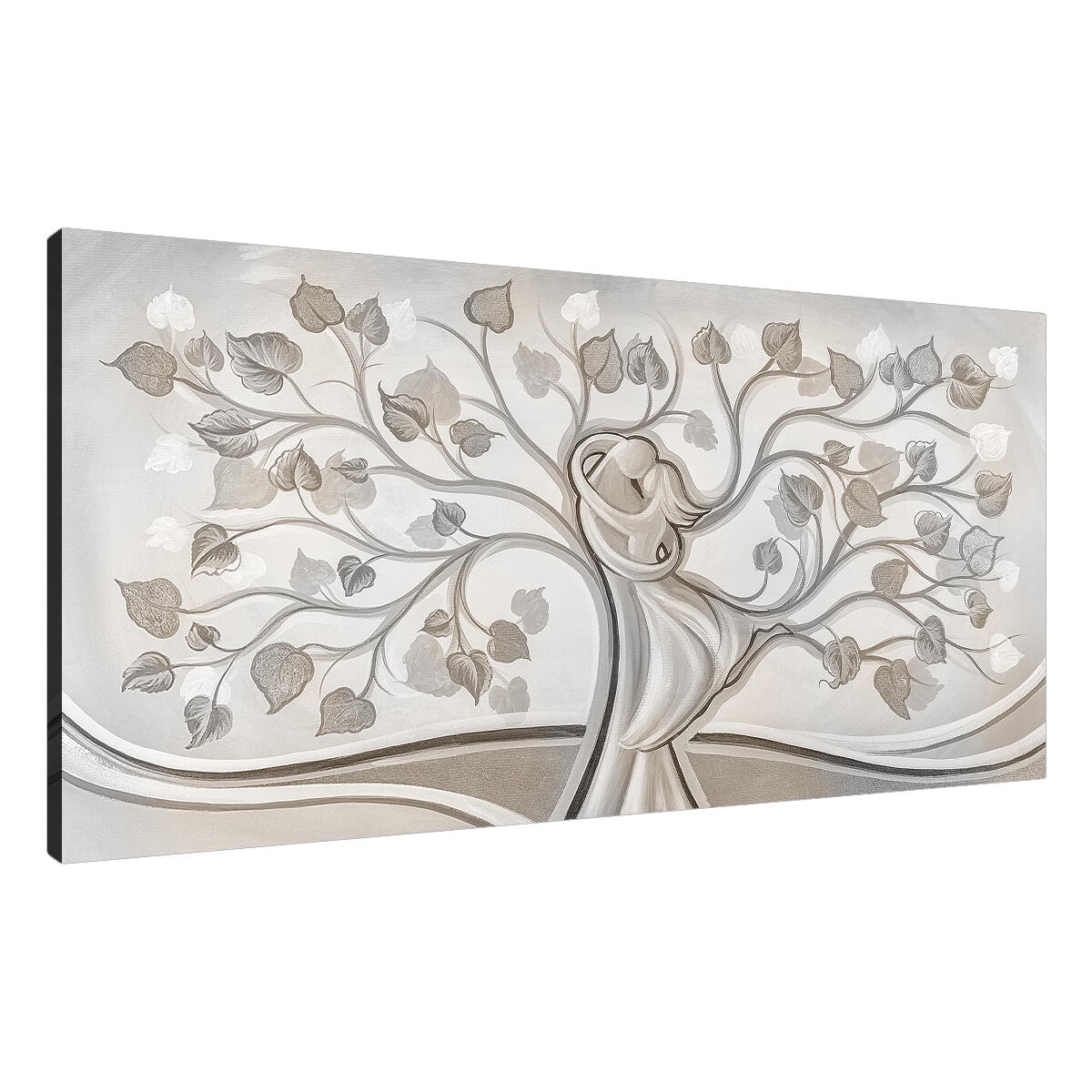 Quadro su tela Albero abbraccio mix, multicolore 143 x 65 cm - 3