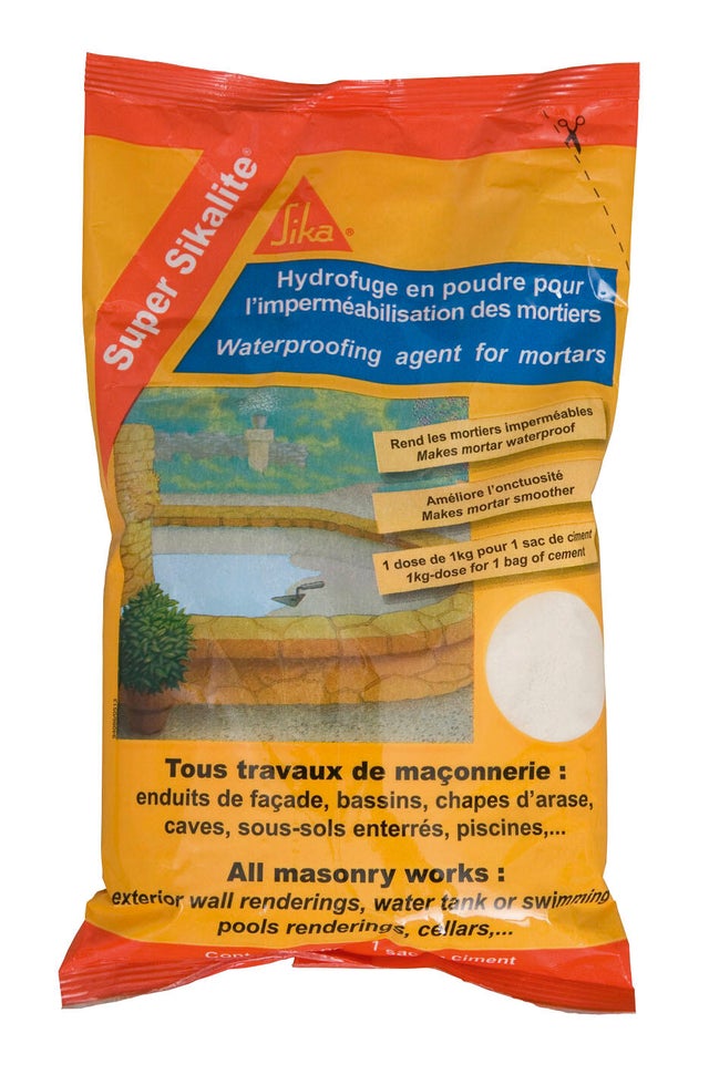 Hydrofuge pour béton et mortier 1 kg Super Sikalite - SIKA