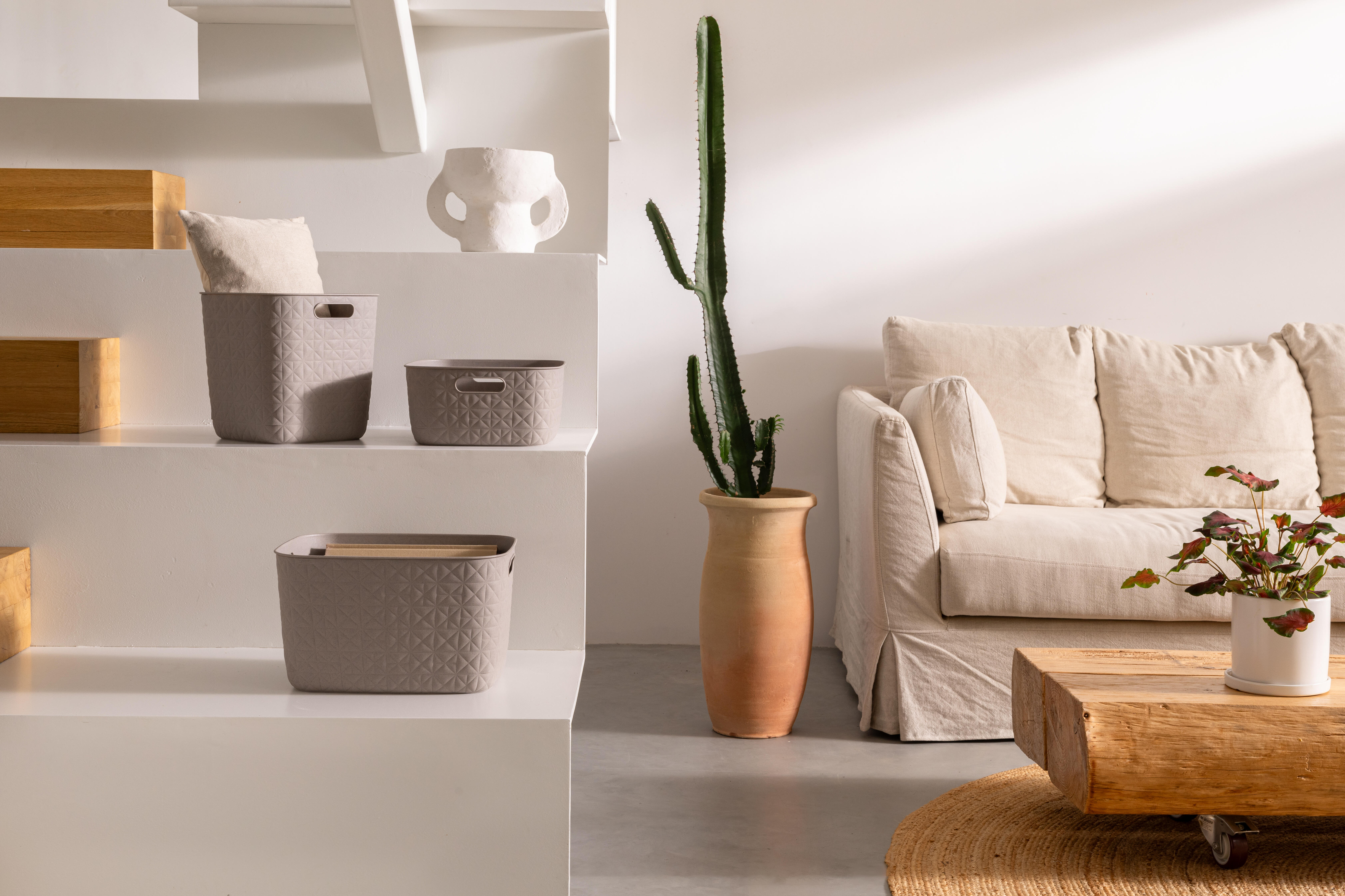 Cesto para la colada Softex de plástico gris claro 15 L - 4