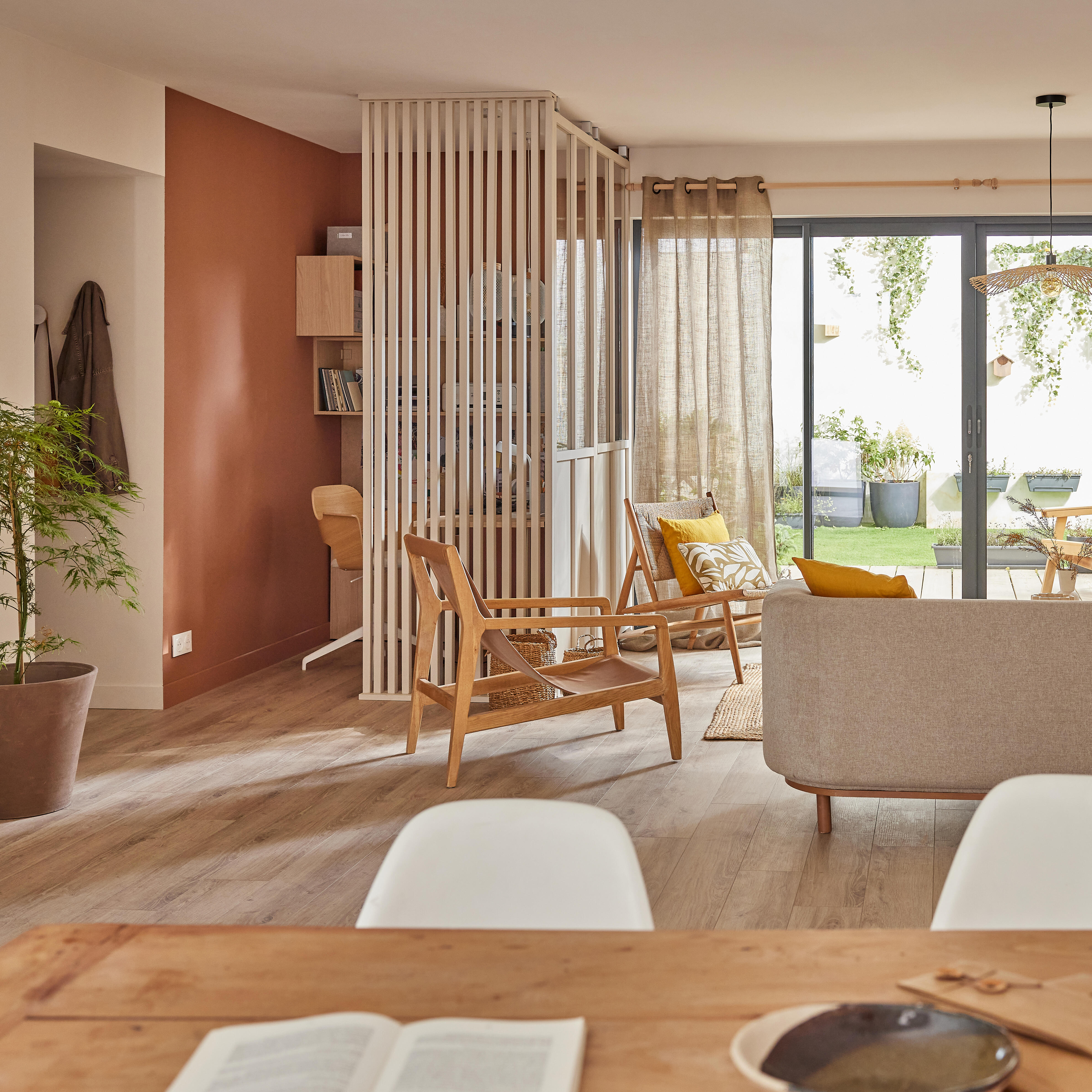 Candeeiro de teto suspenso E27 d 70 cm 1 luz bambo natural Inspire Pizzi - 19