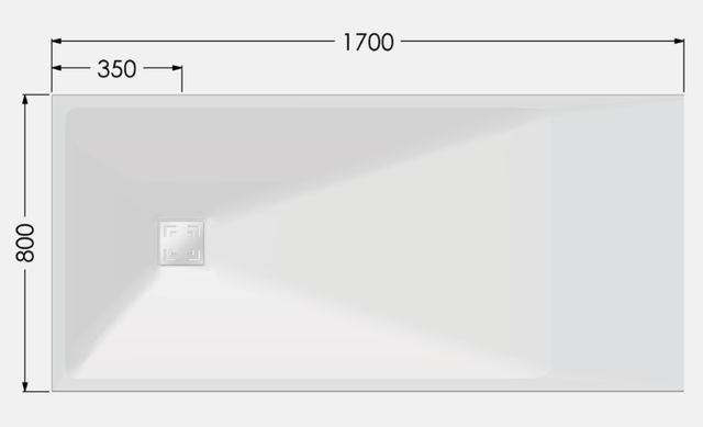 Receveur de douche extraplat, résine, blanc 170X80, Onyx, AKW