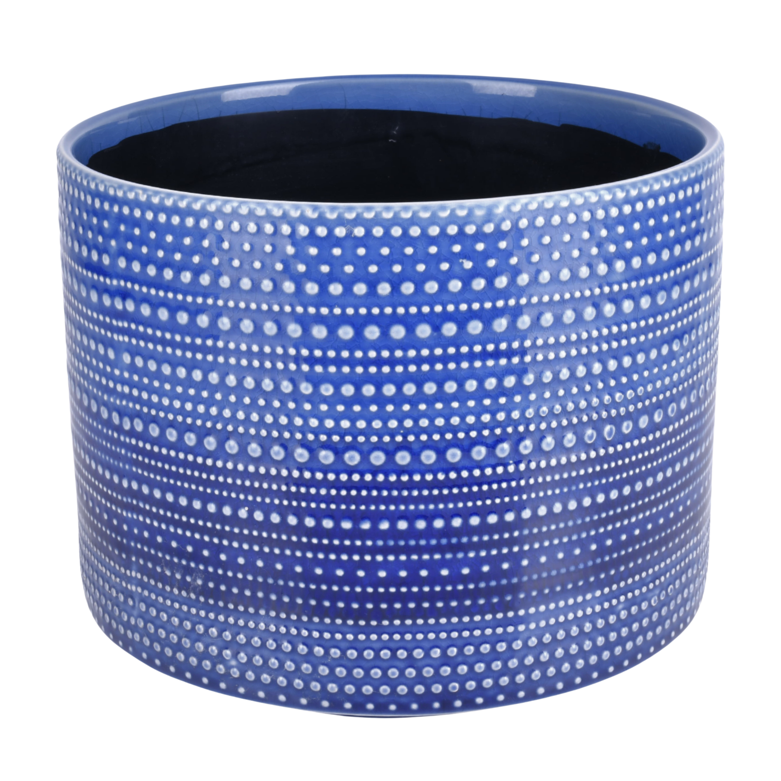 Osłonka doniczki ceramiczna Tresillo 14cm niebieska DHG