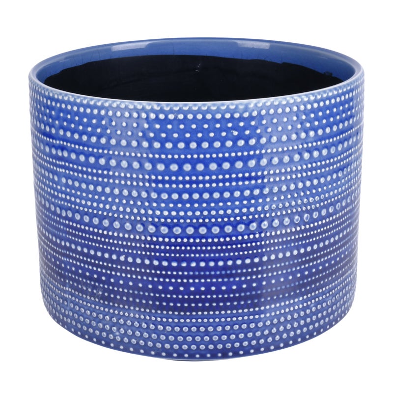 Osłonka doniczki ceramiczna Tresillo 14cm niebieska DHG