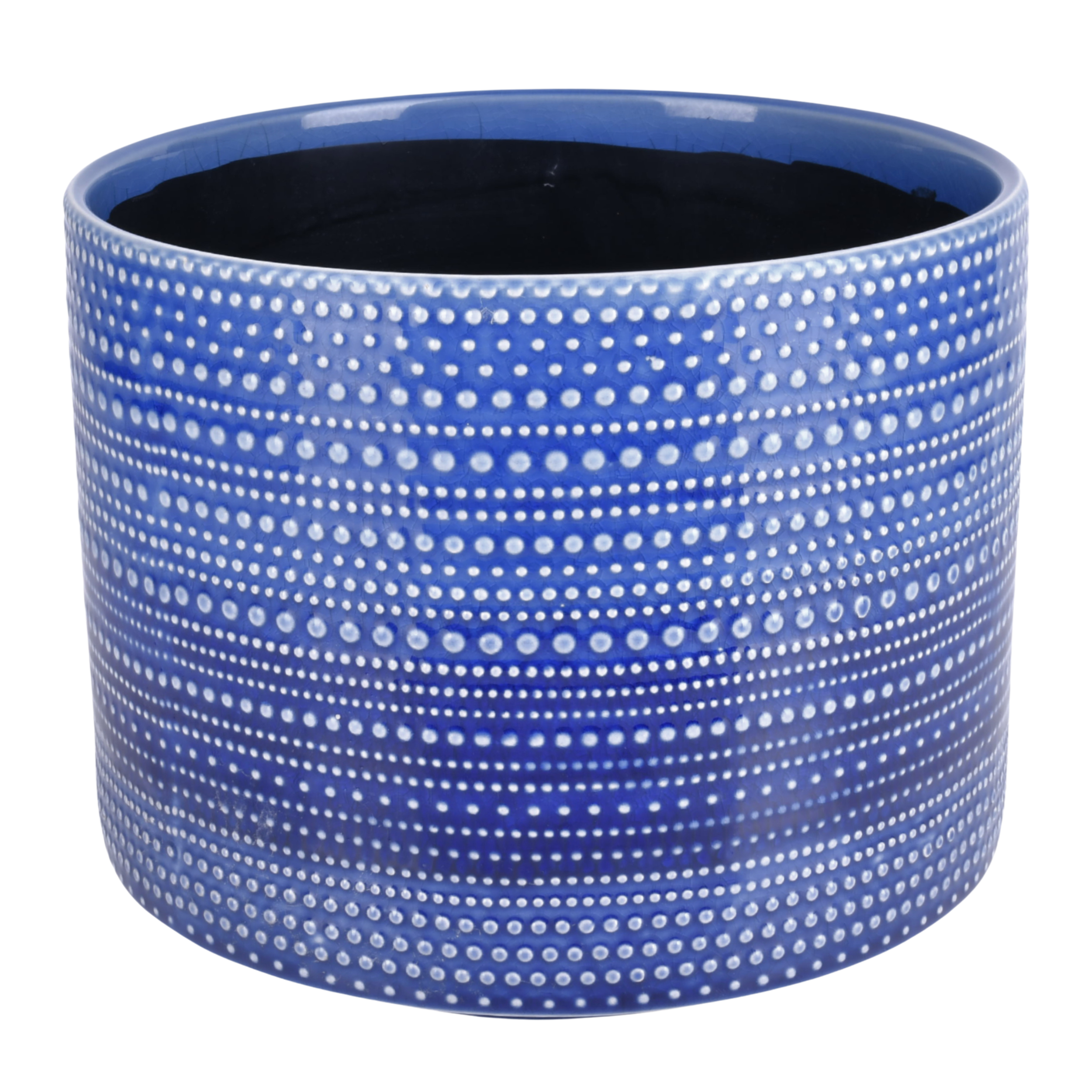 Osłonka doniczki ceramiczna Tresillo 21cm niebieska DHG