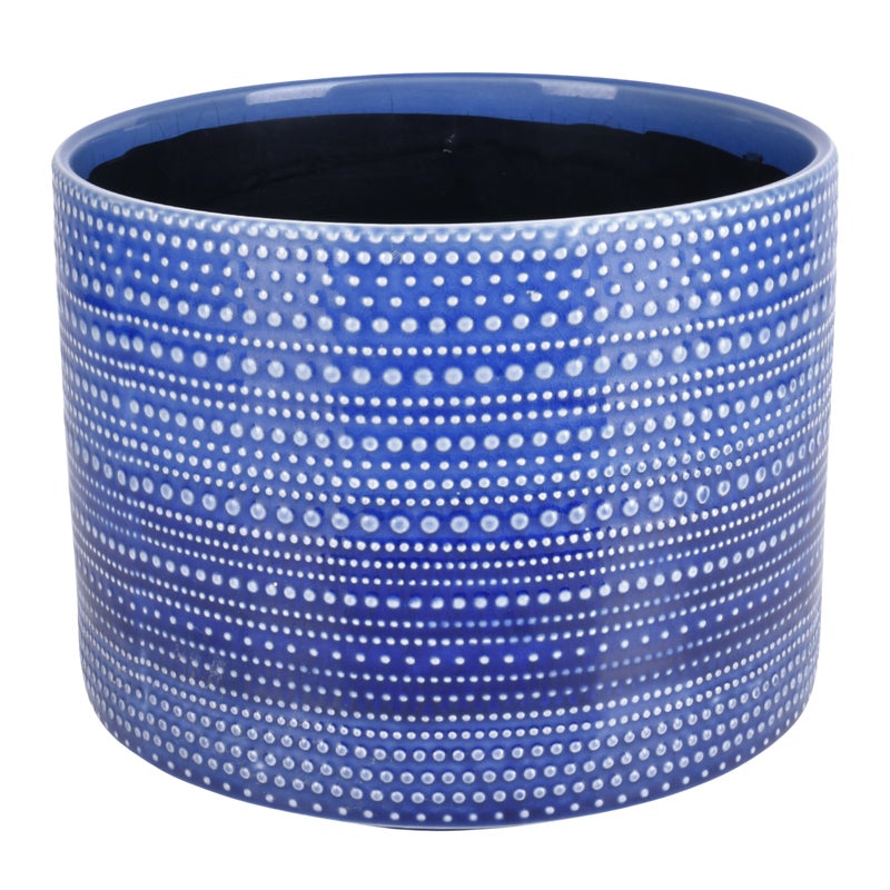 Osłonka doniczki ceramiczna Tresillo 21cm niebieska DHG