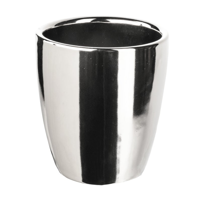 Osłonka doniczki ceramiczna Lome 20cm srebrna DHG