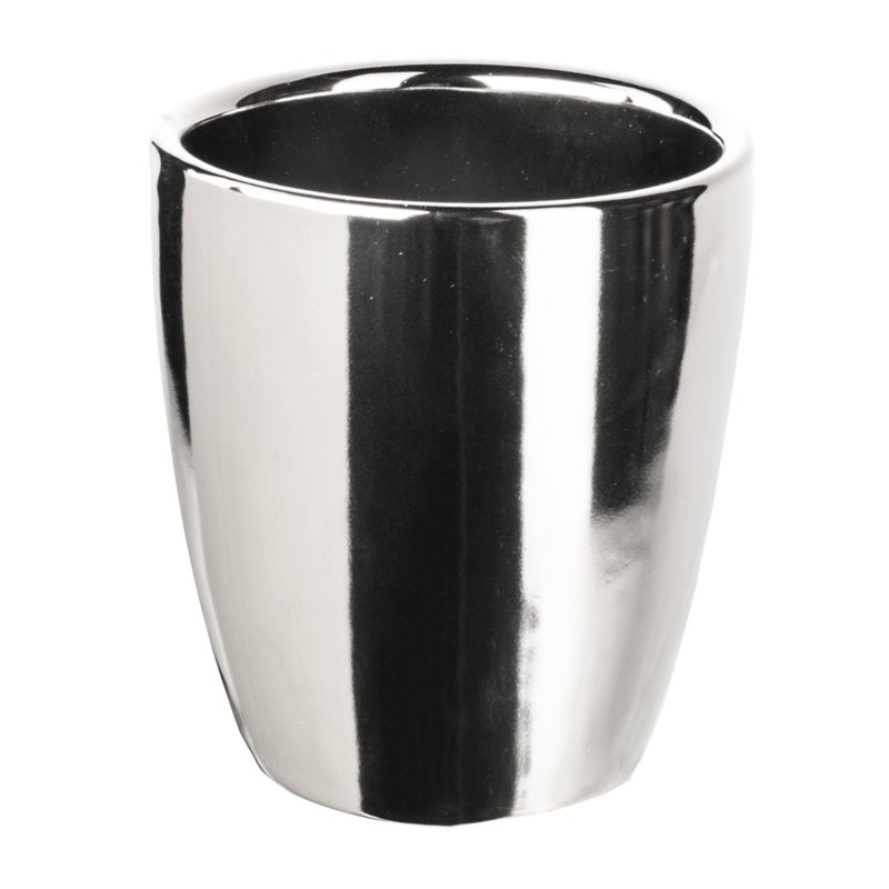 Osłonka doniczki ceramiczna Lome 25cm srebrna DHG