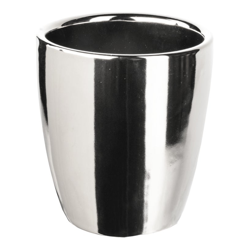 Osłonka doniczki ceramiczna Lome 30cm srebrna DHG