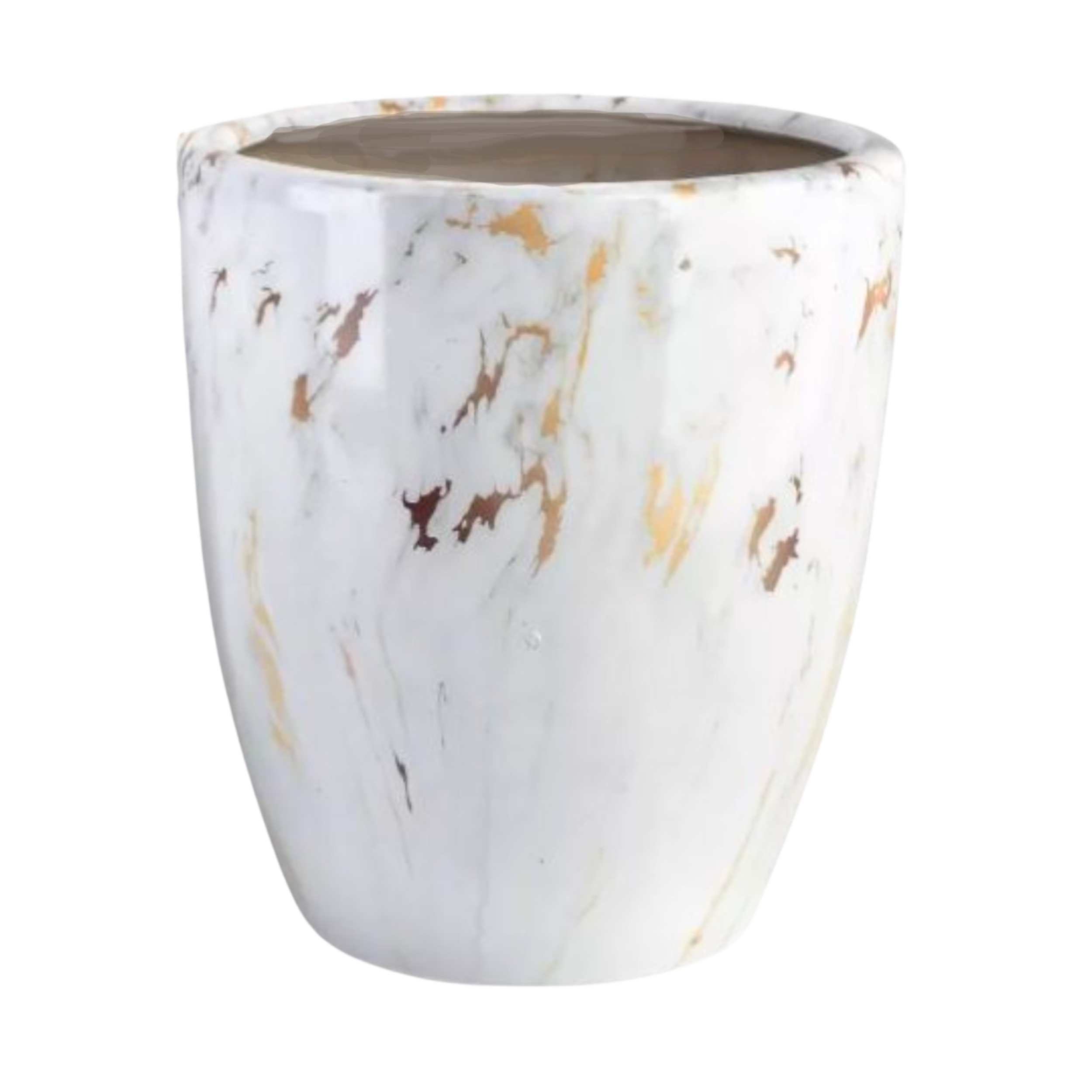 Osłonka doniczki ceramiczna Lome 20cm biały marmur DHG