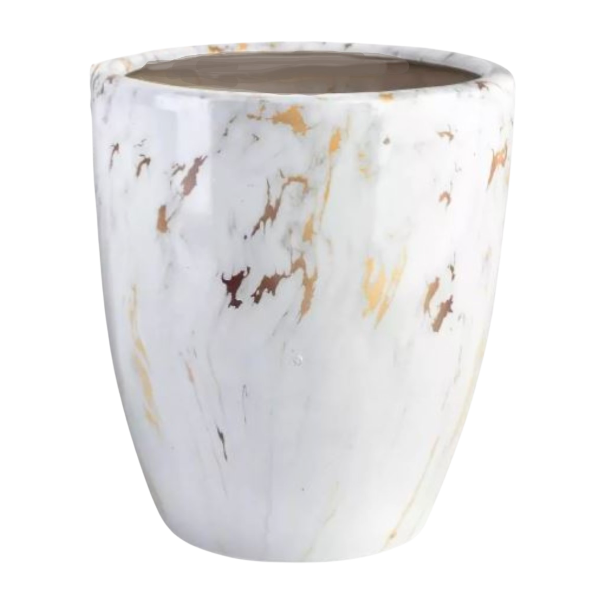 Osłonka doniczki ceramiczna Lome 25cm biały marmur DHG