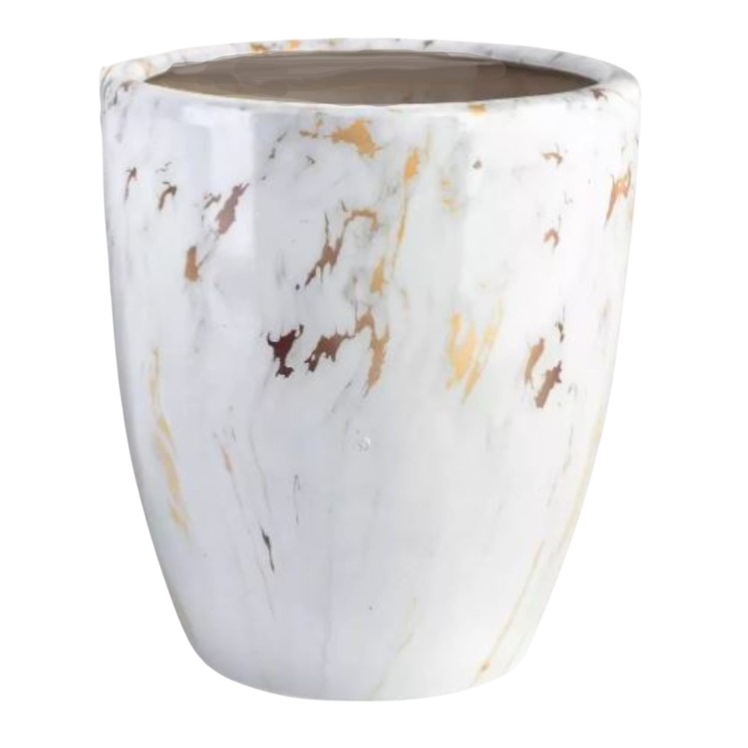 Osłonka doniczki ceramiczna Lome 30cm biały marmur DHG