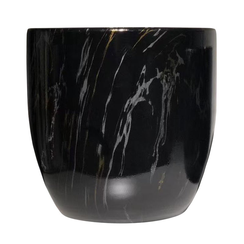 Osłonka doniczki ceramiczna Lome 30cm czarna DHG