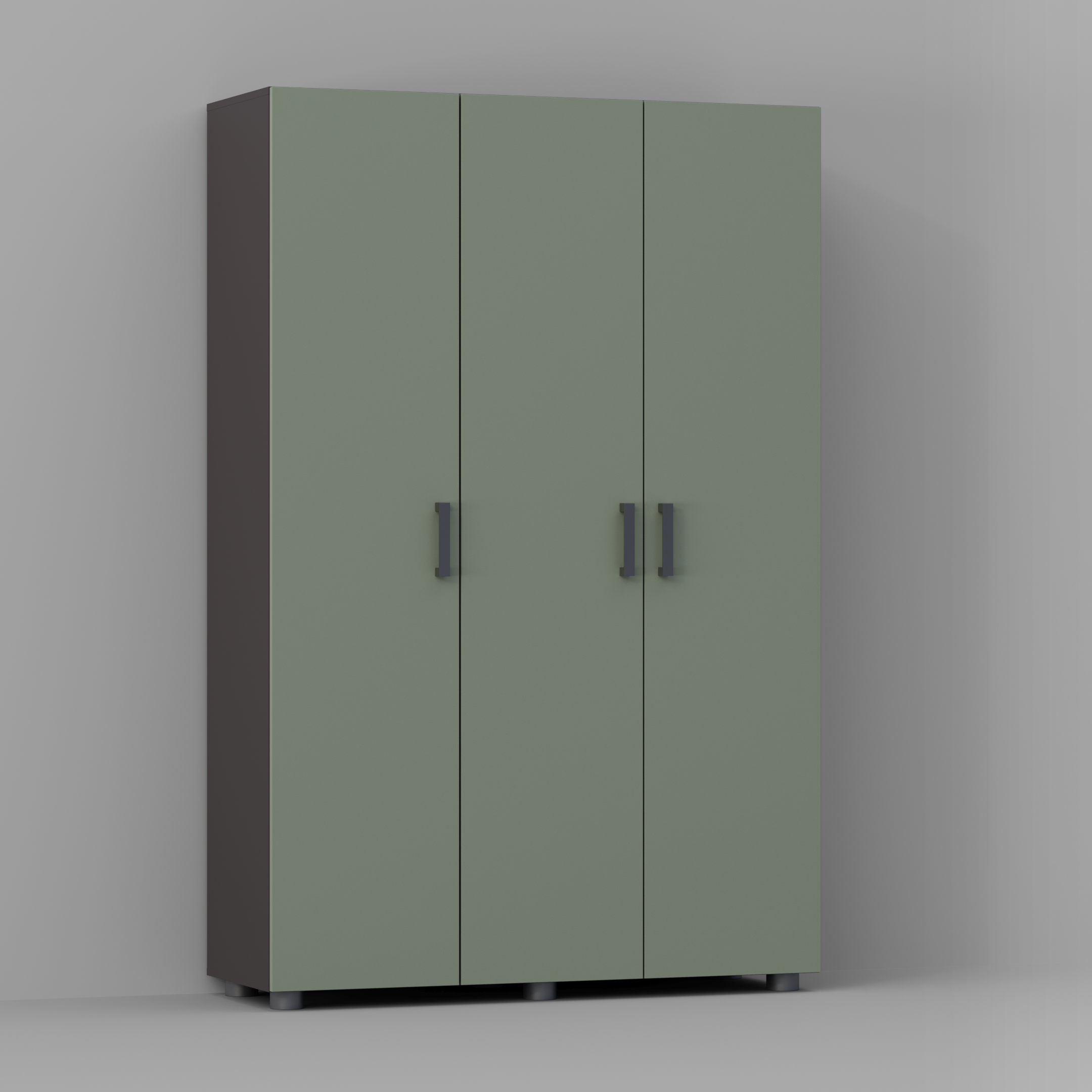 Armario alto despensero verde, 180x120x40 cm con 3 puertas - 4