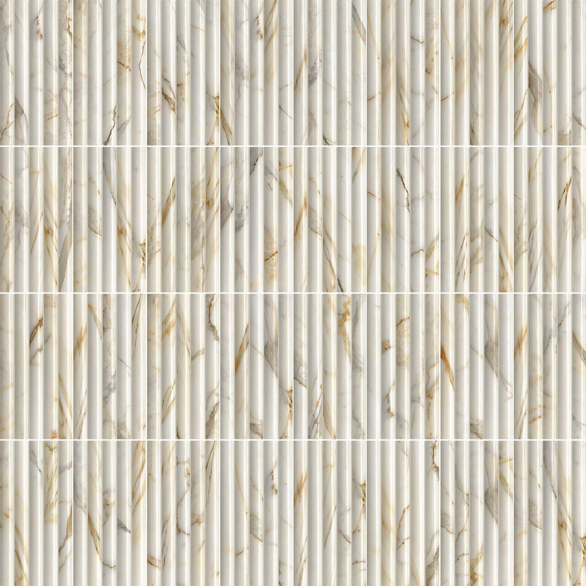 Piastrella da rivestimento interno in gres porcellanato 12.5 x 25 cm non rettificato smaltato bianco lucido CALA GOLD REEDS Sp. 9 mm 0.81 mq - 7